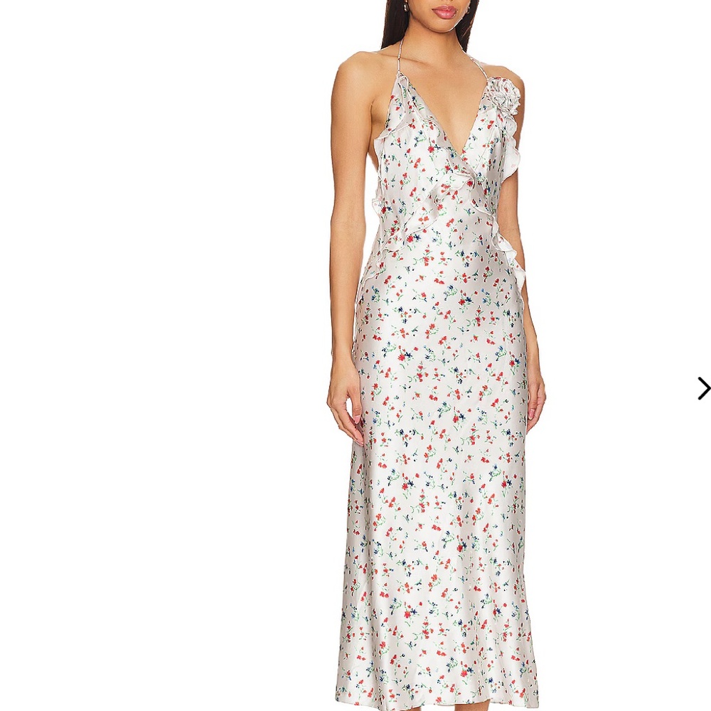 Bardot Olea Ivory Ditsy Floral Slip Maxi Dress Small